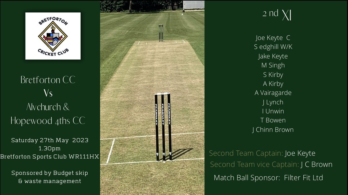 1s travel away to <a href="/Kineton_CC/">Kineton Cricket Club</a> while the 2s welcome <a href="/AHCC_Cricket/">Alvechurch & Hopwood</a> to the Bret Oval