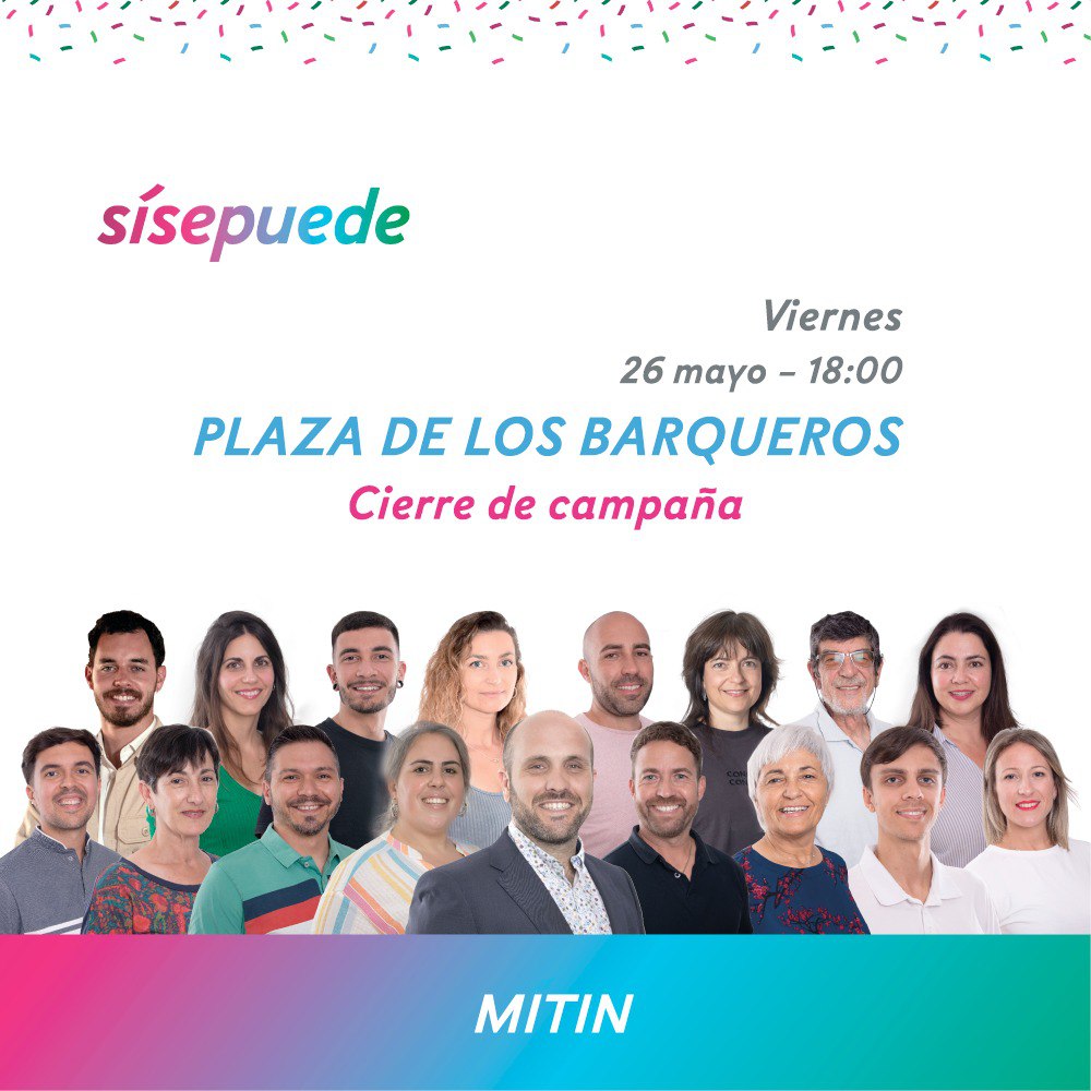sisepuedebta's tweet photo. ✅Cerramos la campaña con el último mitin en la plaza de Los Barqueros 📍

🤝🏼¡Te esperamos! Contigo, #tejiendofuturo 🪡 https://t.co/F9Kv4cVlKt