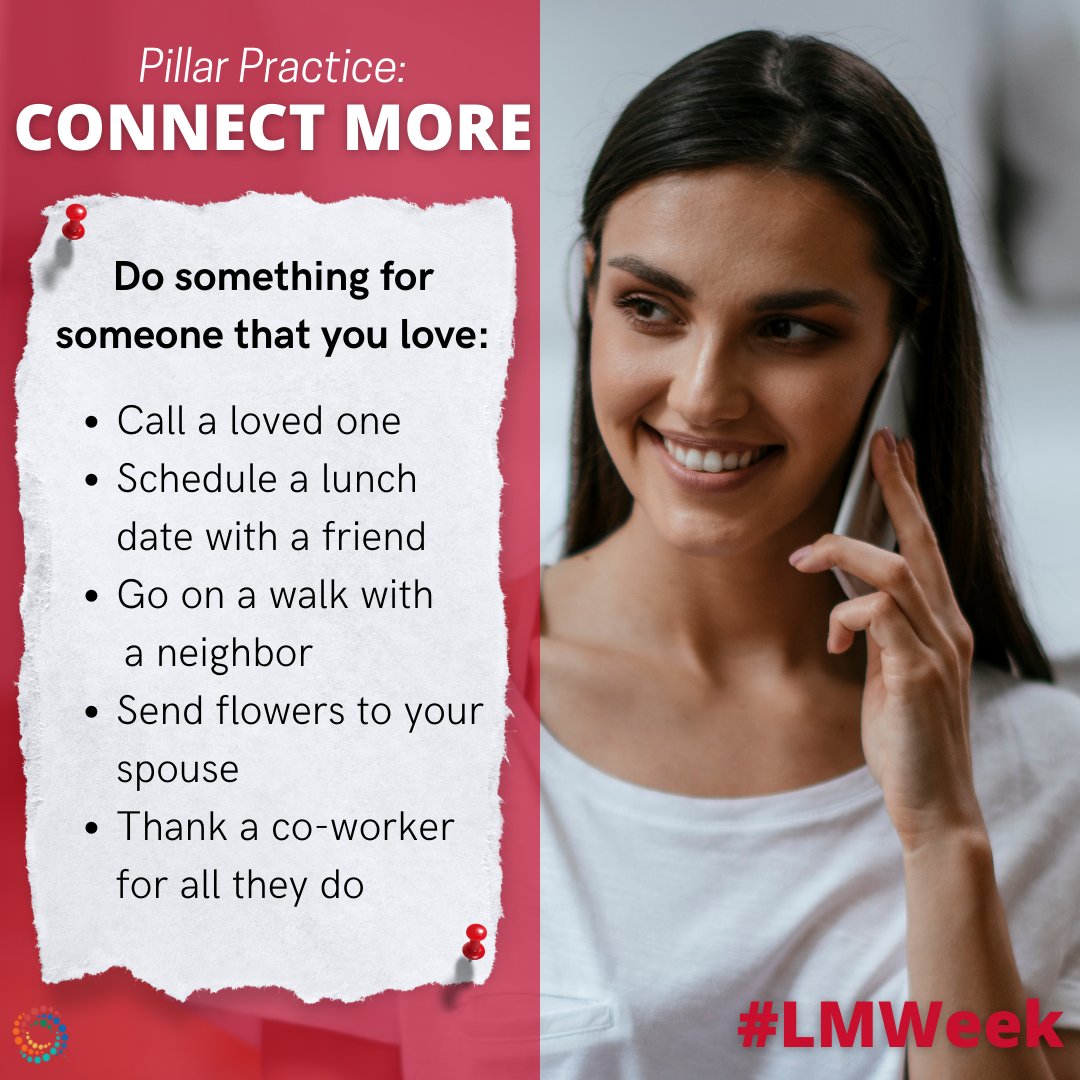 Take time to connect with a loved one today. #LMWeek #socialconnection