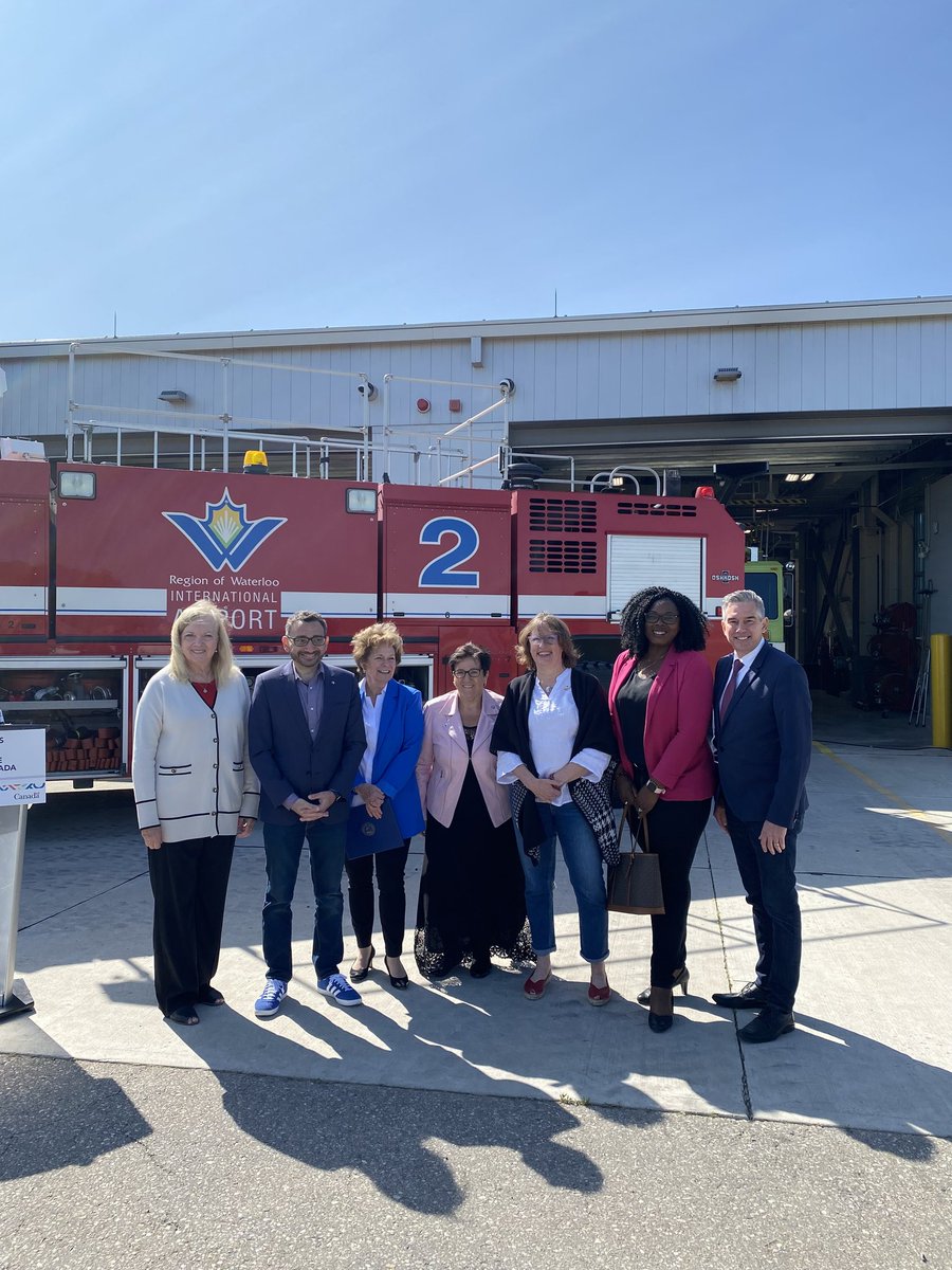 Today's announcement at @FlyYKF was a fitting one for #PublicWorksWeek. The new fire and aircraft rescue vehicles will allow our airport staff to continue to keep themselves and passengers safe.