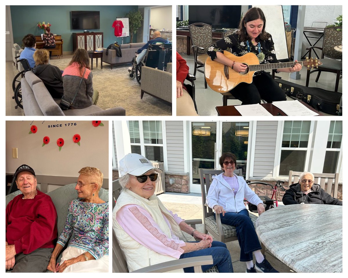 PickeringManor's tweet photo. Residents enjoying a few of our favorite things! Music, sun, pets and volunteers!
#ccrc #seniorcommunities #seniorliving #nursinghome #5starfacility #nonprofit #newtownpa #buckscounty #seniorliving #seniorcare #seniorshavingfun #pettherapy #volunteersmakeadifference https://t.co/pkUuxiWak5