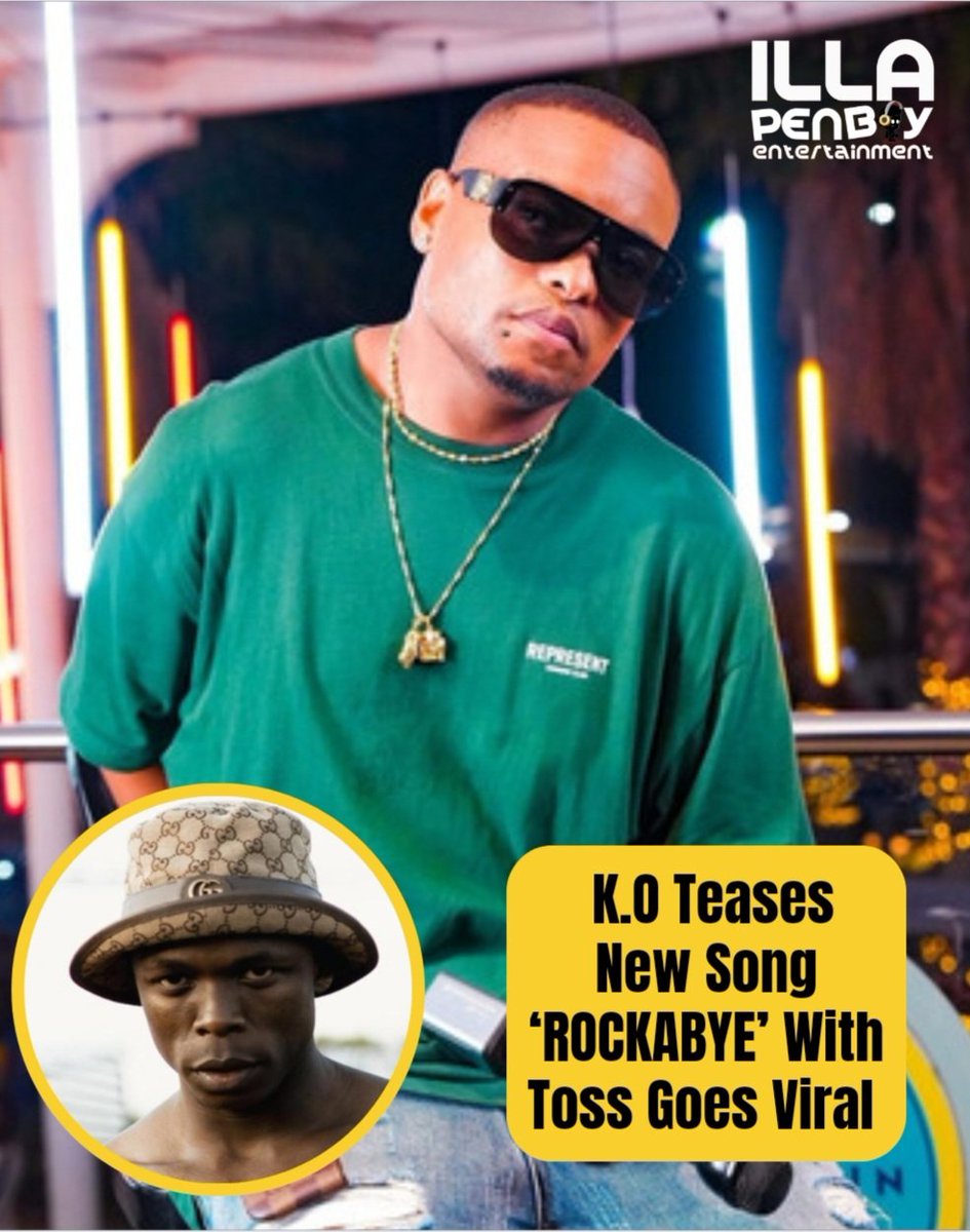 illapenboyNEW's tweet photo. K.O &amp; Toss upcoming song #Rockabye is already going viral! 

Th delivery, flow and speed while spitting their 16 bars in the teaser convinced hip-hop lovers that 'Rockabye' is what the SA's rap industry needs right now🔥 

#MrCashtime #NtokozoMdluli #Toss #Rockabye @MrCashtime https://t.co/x01xxAa0xZ