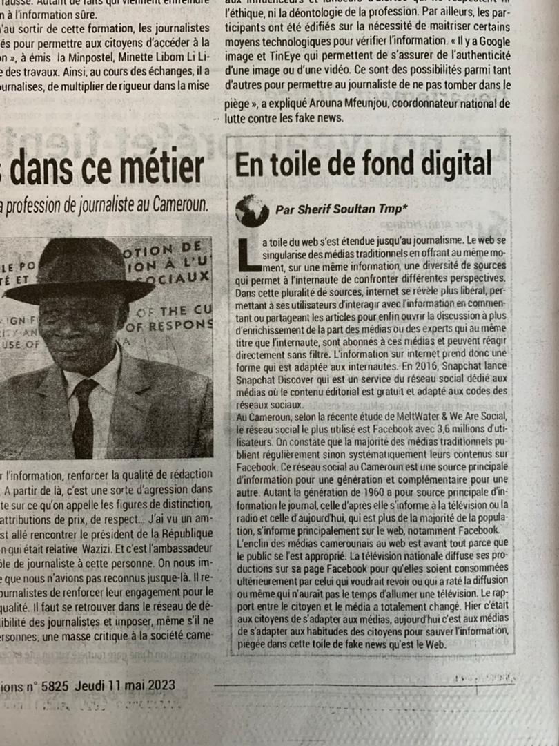 Il y a quelques jours j'ai signé un avis sur le journalisme digital dans le quotidien camerounais Mutations que je remercie pour l'opportunité donné à ma plume et ma passion 🙏🏿 #mobilejournalism