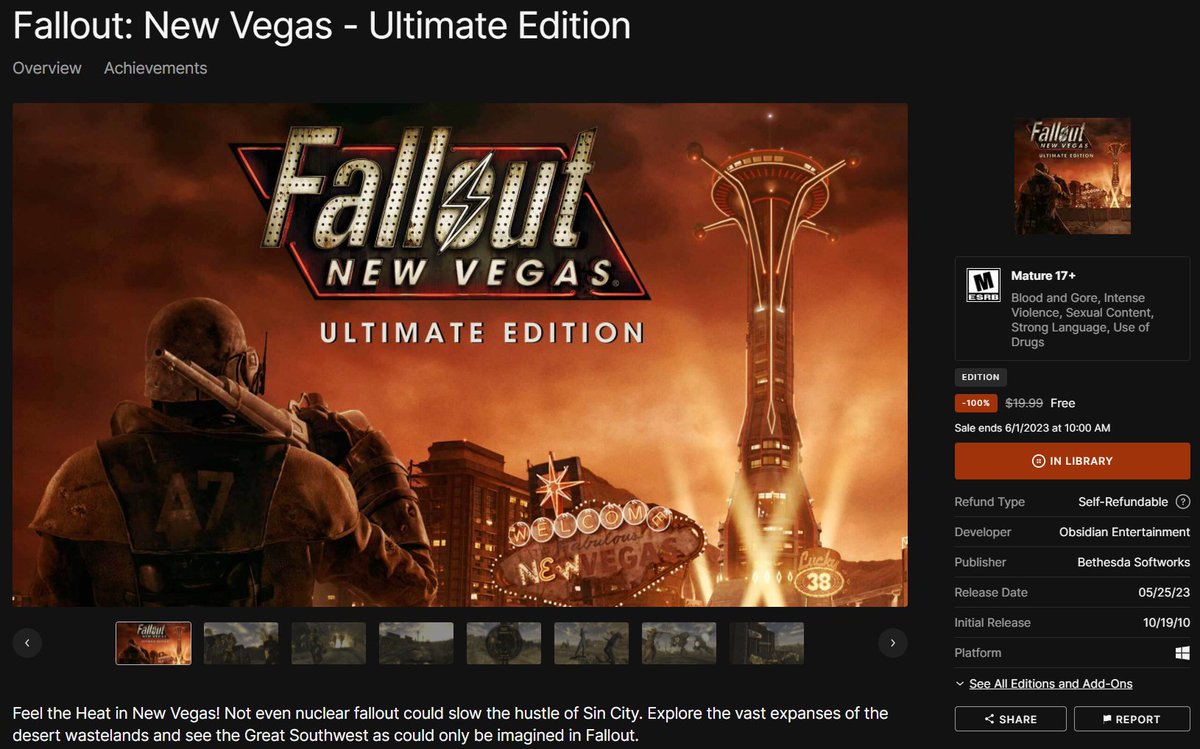 KyriaThanatos's tweet image. Attention all gamer boys who like to wear hoodies a bit too big and spend a lot of time depressed but don't know why: Fallout New Vegas is free on the Epic Store. Go get it!

You Won't Regret It. Promise. :)