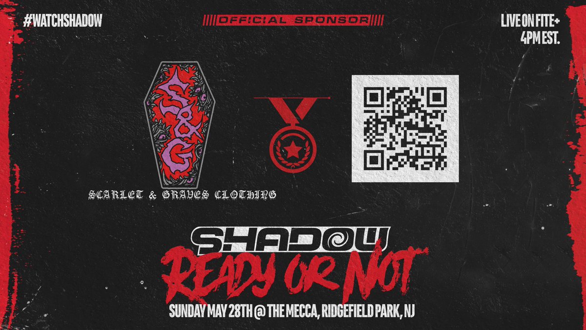 WatchShadowLive's tweet image. “Ready or Not” Sunday May 28th is brought to you by #ScarletteAndGraves:

Scarlet &amp;amp; Graves Clothing is an alternative brand based out of Ohio. S&amp;amp;G is inspired by an exciting mix of horror, goth, grunge and glam aesthetics.

🔗: scarletandgraves.com

(#WatchSHADOW on @FiteTV+)