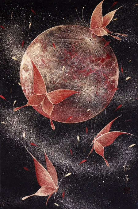 "紅月の風。"