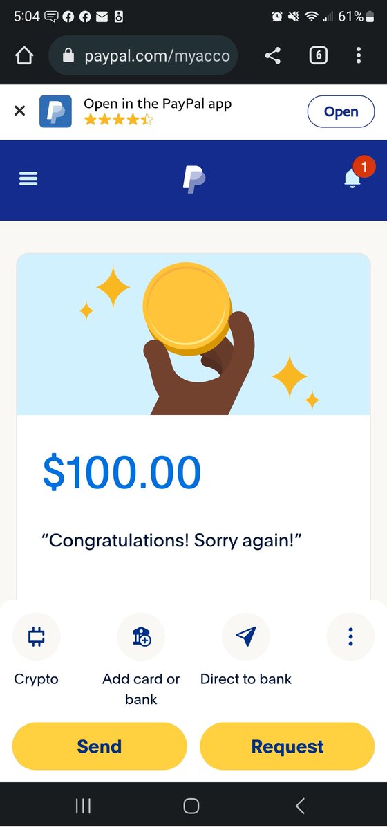 emily_curtiss's tweet photo. I have been paid! There was a miscommunication! They saw @AngelaParziale's tweet and responded right away! Thanks, @Millions! #MillionsProof https://t.co/1KVbieQkSC