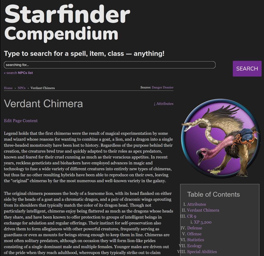 ⚔️ Get the Danger Dossier designed by <a href="/plaguecontrol/">Andrew White #OpenRPG #OpenGaming #PaizoUnionized</a> now converted for Roll20's VTT! This updates 32 classic Pathfinder monsters to Starfinder, giving you statblocks, art + tokens for everything from alghollthu interlocutors to zomoks.

🎲 Grab it today: hubs.li/Q01QXT350