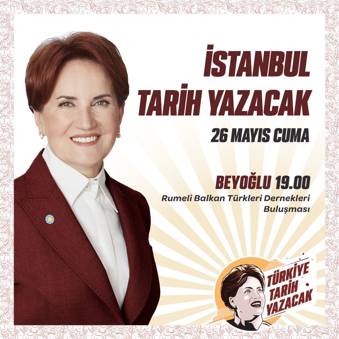 📍26 Mayıs Cuma günü (yarın);
🕖19:00’da Beyoğlu'ndayız.

Hiç kimsenin endişesi olmasın;
28 Mayıs'ta #TürkiyeTarihYazacak!