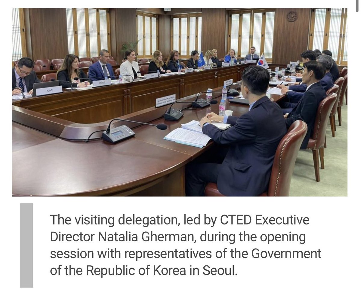 The Counter-Terrorism Committee concludes follow-up assessment visit to the Republic of Korea, with a particular focus on updates related to information and communications technologies (ICT). Full story here: un.org/securitycounci…