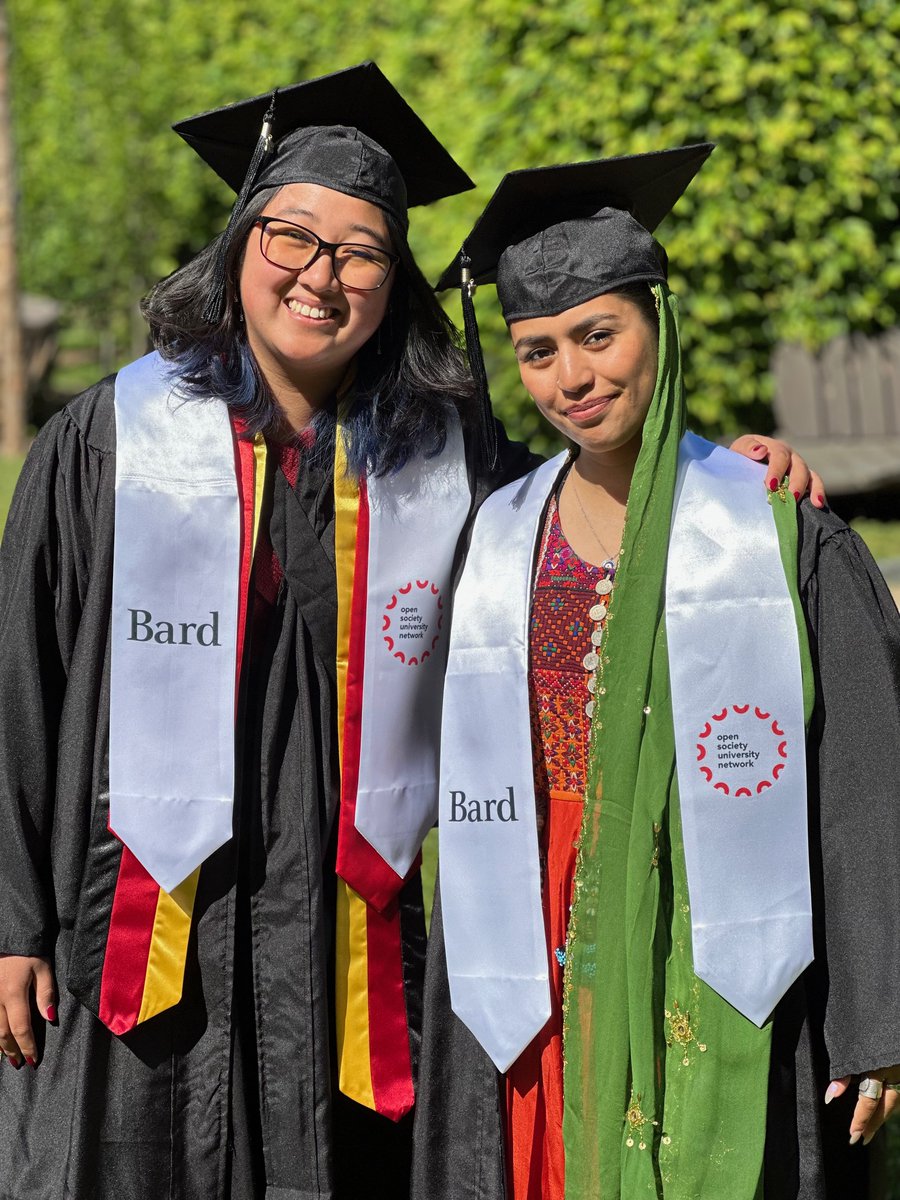 We toasted our two Certificate in Civic Engagement graduates today: Hannah Baumann, left, and Khadija Ghanizada. They'll be presented with their certificates tonight at Senior Dinner. Congratulations! @bardcollege @JBeckerCCE