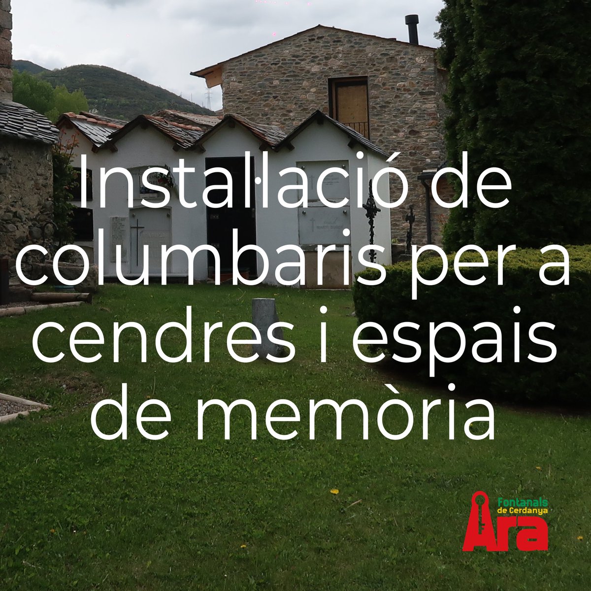 AraFontanals's tweet photo. ⚱Intal·lació de columbaris per a cendres i espais de memòria
#AraFontanals #Fontanals, #FontanalsdeCerdanya, #LesPereres, #Queixans, #Urtx, #ElVilardUrtx, #Escadarcs, #Estoll, #Soriguerola, #Cerdanya https://t.co/v4EO6ipkyS