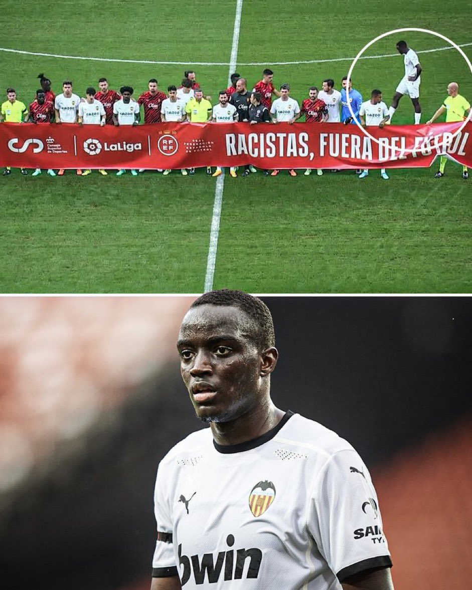 FonsiLoaiza's tweet photo. Hoy, el futbolista Diakhaby del Valencia se ha negado a participar en la campaña instrumentalizada de Florentino Pérez y la Liga del ultraderechista Javier Tebas contra el racismo. https://t.co/1R84iIDzpm