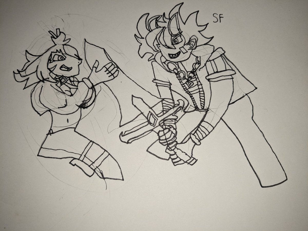 soulfirerwby's tweet photo. Here's @rageman709 OC's training together or fighting witch ever works better sketch line art black and white and finish #rageOCs https://t.co/j7VnUw8evK