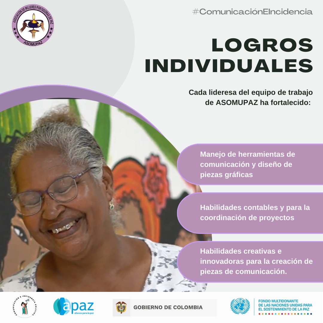 DePortadoras's tweet photo. El agenciamiento de las capacidades de nuestras asociadas han sido en gran medida impulsadas con el proyecto #ComunicaciónEIncidencia, por medio del acompañamiento y constante capacitación a  #NuestrasMayoras #ComunicaciónEIncidencia @PnudColombia @APAZAMERICAS @FondoONUCol https://t.co/qYiX6HnFIv