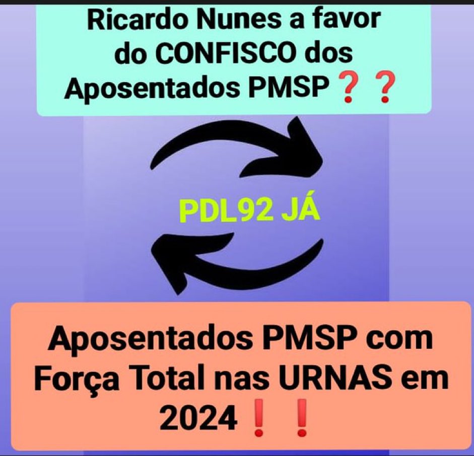 "O desconto abusivo de14% prejudica os aposentados PMSP e afeta diretamente sua qualidade de vida.PDL92 já!
<a href="/ricardo_nunessp/">Ricardo Nunes</a>
<a href="/camarasaopaulo/">camarasaopaulo</a>
<a href="/nunes_vereador/">Nunes Peixeiro</a>
<a href="/paulofrange/">Paulo Frange</a>
<a href="/CoronelSallesSP/">Coronel</a> 
<a href="/veramagalhaes/">Vera Magalhaes</a>
#RicardoNunesBasta