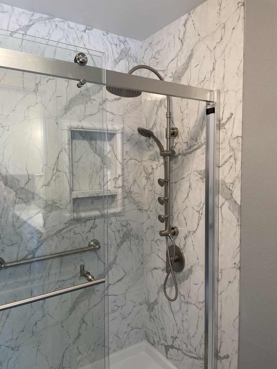 Another happy customer! Finished this beauty today and we want to toot our own horn! It is a total vibe 😍 #BathPlanet #Remodeling #NewBathroom #NewShower #Bakersfield #California #KernCounty #SoCal #CentralCal #Pulse #TheLittleMermaid