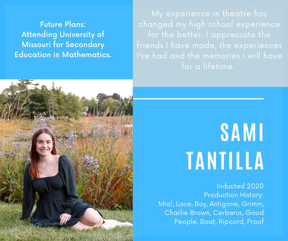 Today's Senior Thespian is the supremely talented Sami Tantilla! #theatrekids