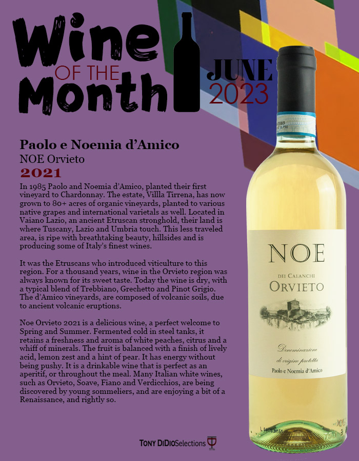 Lively &amp; zesty, Noe Orvieto 2021 by Paolo e Noemia d'Amico is our #wine of June 2023. #italianwine #winetime #winelover