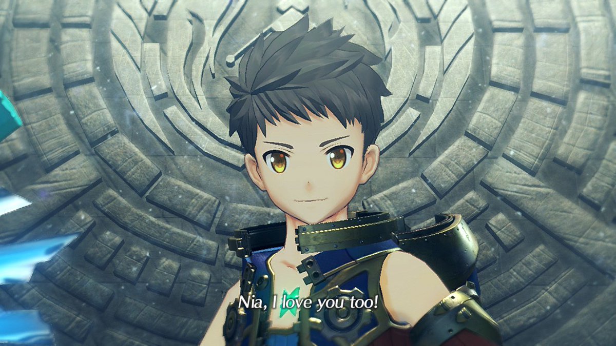 Probably part of Rex's speech to Pyra and Mythra or Nia's blade reveal in Spirit Crucible.