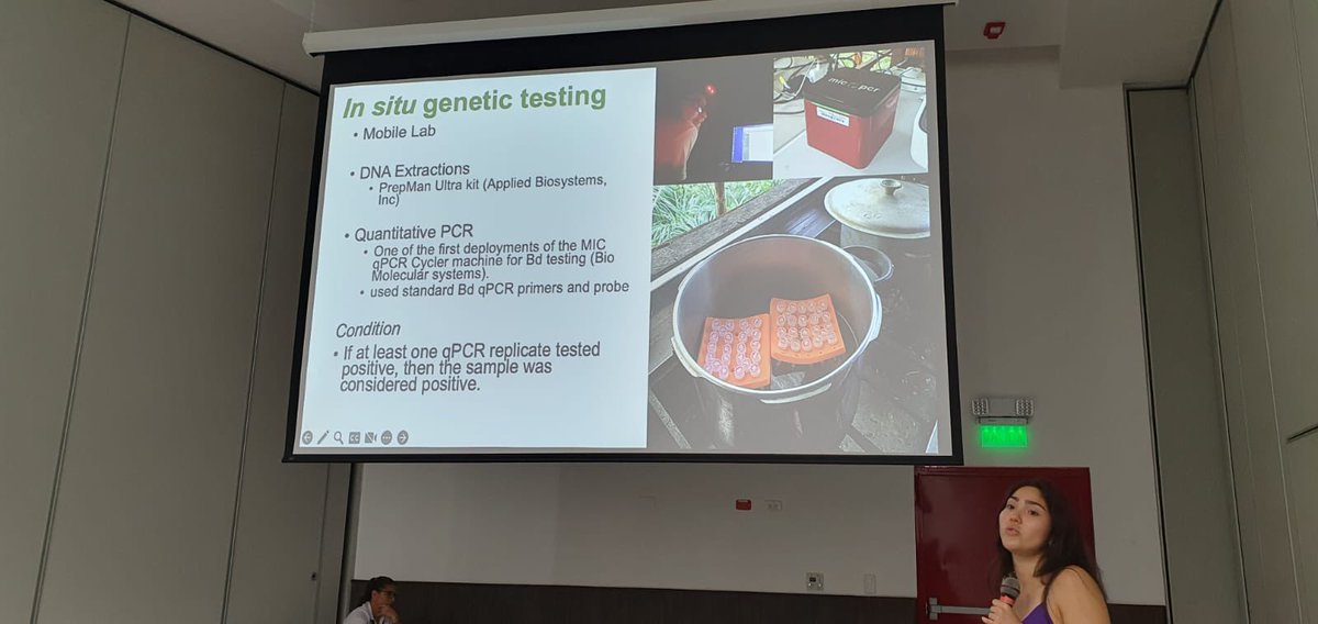 En el CTC @INABIO_EC !Nos apasiona nuestra biodiversidad! 🐸 y conectamos con investigadores que sienten lo mismo. @anuradelmar mostró en @espol su trabajo integrarivo de ecología, genética y patogenos en anfibios. Junto a @paolompp elevamos el conocimiento en biodiversidad🦉🐢🐸