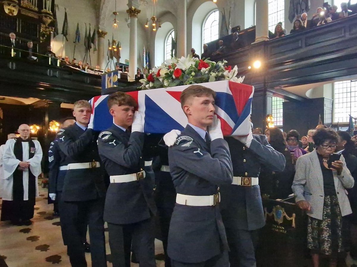 I was so honoured to attend the funeral of Flight Sergeant Peter Brown of <a href="/RoyalAirForce/">Royal Air Force</a> Today over 400 people attended his funeral at the RAF Central Church, Westminister. Born in Jamaica, Mr Brown enlisted in the RAF Volunteer Reserve in 1943. He died alone aged 96  #PeterBrown