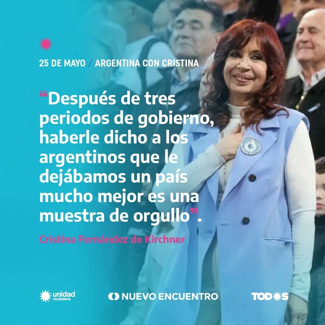 AntolinMagallan's tweet photo. @CFKArgentina llenó de emociones la Plaza de Mayo. Y, como siempre, es el faro que nos impulsa y nos marca un camino de construcción política. 

Más unidxs y convencidxs que nunca para la etapa que viene.

#ArgentinaConCristina 
#LaPlazaDeCFK https://t.co/bL7y62UcRC
