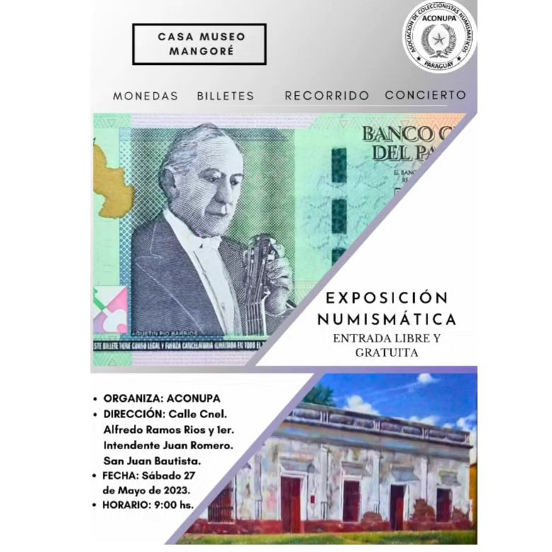 aconupa's tweet photo. EXPO ACONUPA 

Renovamos las actividades! Te invitamos a nuestro primer encuentro numismático en la capital de Misiones. Será en la "Casa Museo Mangoré", de San Juan Bautista, este sábado 27, desde las 09:00. https://t.co/sCl88zQkDv
