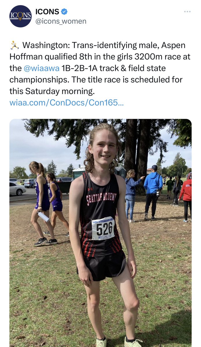 salltweets's tweet photo. When a male is in female sport, it means at least one female misses out. Those women &amp; girls have no other options. That’s it. They’re done. Competitive sport over for them.

If this is inclusion, It’s inclusion on the basis of extreme exclusion. https://t.co/5hRAwCEGG5