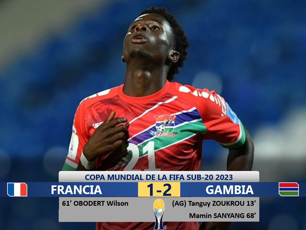 CopaMundo_2026's tweet photo. 🇬🇲#Gambia se hace fuerte ante 🇫🇷#Francia y se convierte en el líder del Grupo F, mientras que el equipo Galo se queda en el Fondo de la Tabla. https://t.co/5jP0h0iFBV