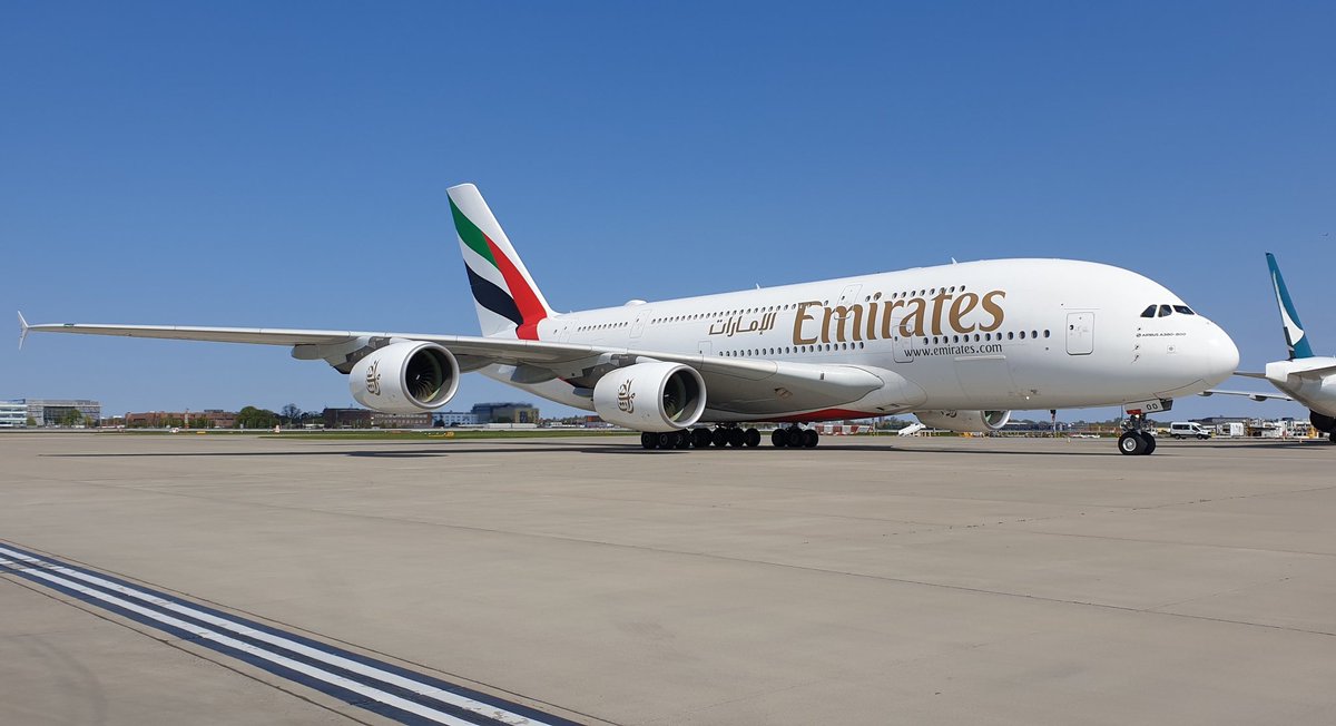 @jasonlanesplanes Emirates Airbus A380-861 A6-EOO Heathrow Airport 20-4-2023