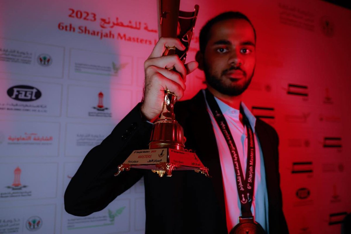 shj_masters's tweet image. The 2023 #SharjahMasters Champion: @ArjunErigaisi 🏆