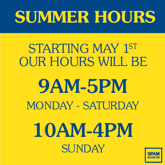 Just a reminder of our summer hours! Open on Memorial Day weekend and on Memorial Day!