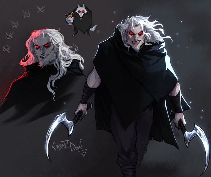 「black cloak white hair」 illustration images(Latest)