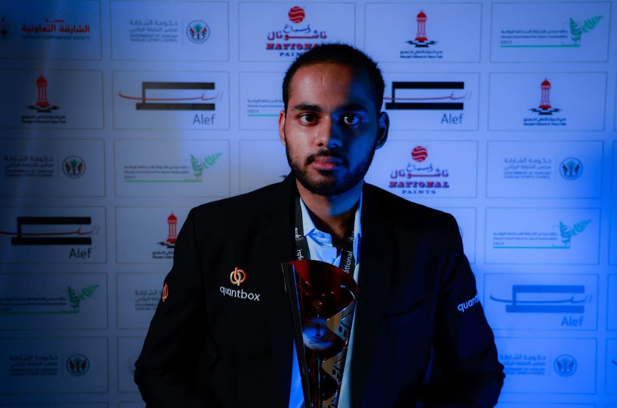 shj_masters's tweet image. The 2023 #SharjahMasters Champion: @ArjunErigaisi 🏆