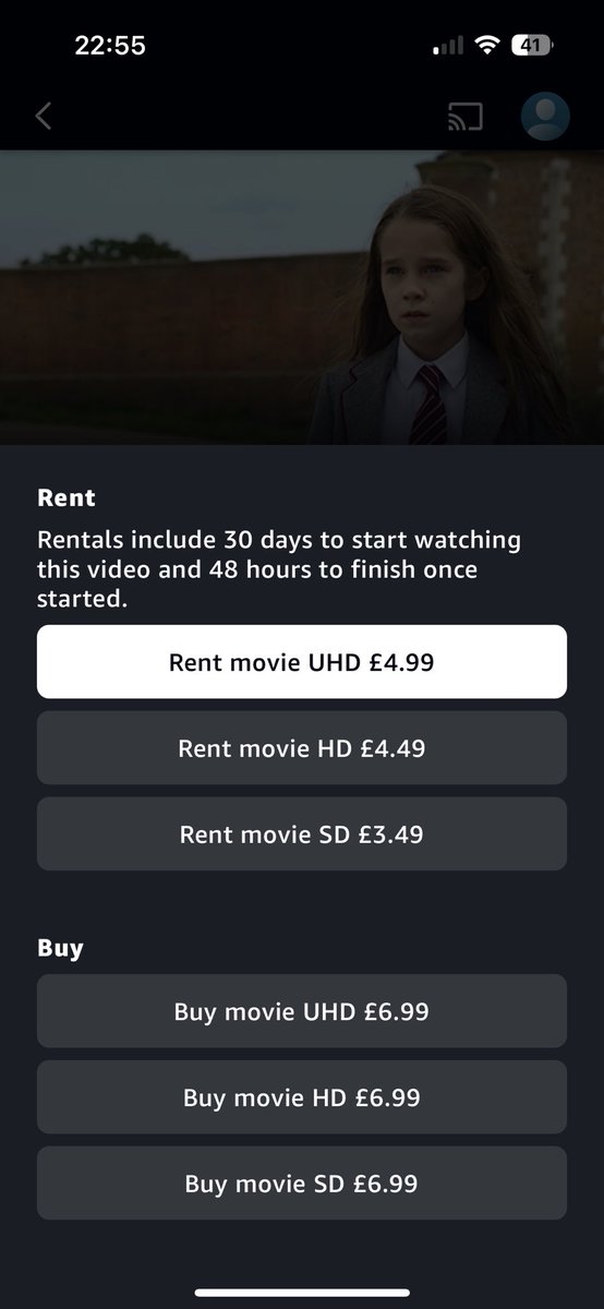 ChrisArkeston's tweet photo. @primevideouk your movies to rent for £1.99 are not working. We want to rent Matilda but it says we can only rent it for £4.99. https://t.co/Pcipl2SZLi