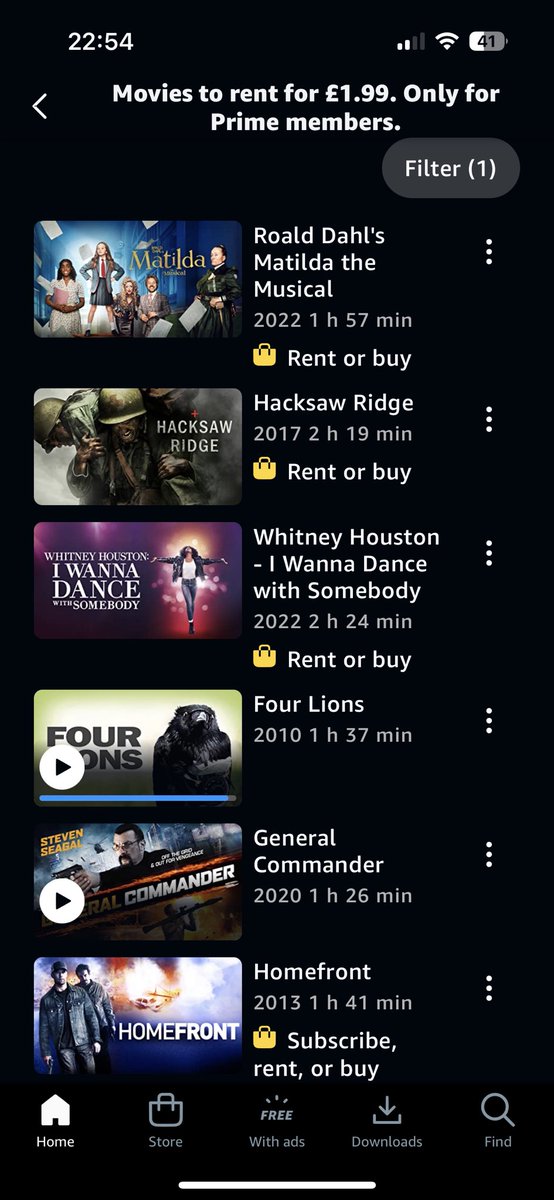 ChrisArkeston's tweet photo. @primevideouk your movies to rent for £1.99 are not working. We want to rent Matilda but it says we can only rent it for £4.99. https://t.co/Pcipl2SZLi