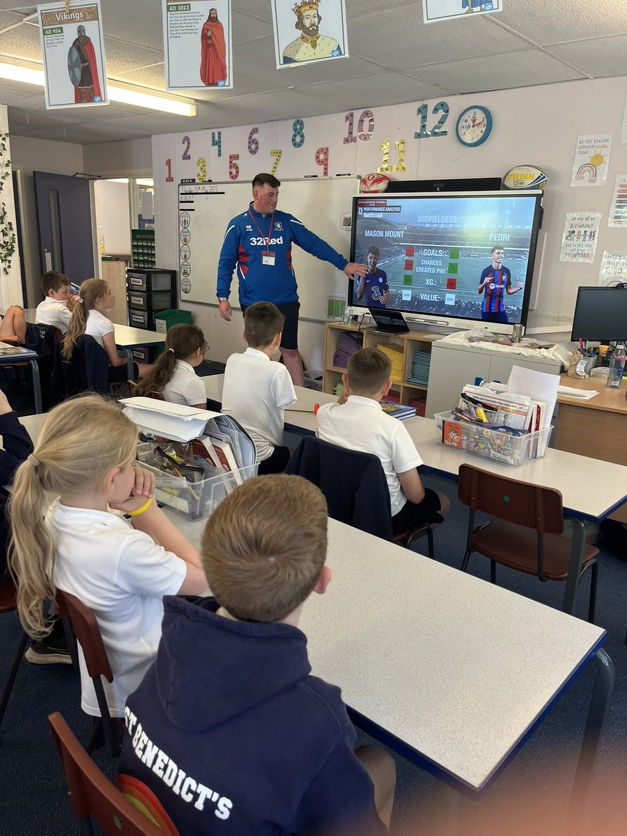 sbcps1's tweet image. Year 4 have also been inspired by a visit from our former pupil today who gave a fascinating insight into what is is like to work as a performance analyst at Middlesbrough FC 💻 ⚽️ 

#sport #football #performanceanalyst #aspirationsweek #proudprimary