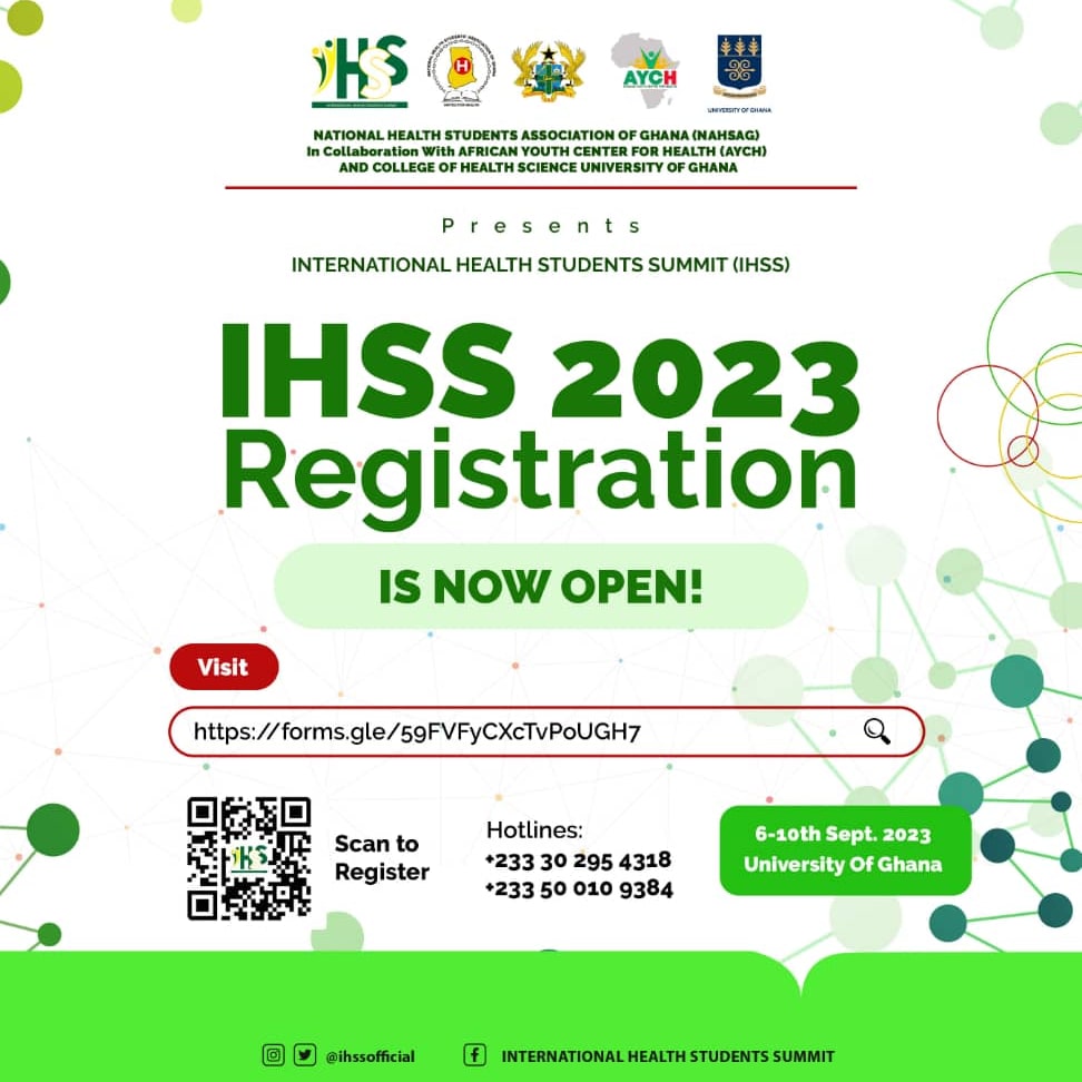 ihssofficial's tweet photo. The Planning Committee for International Health Students Summit 2023 (IHSS23) through the Publicity Committee for IHSS23 will like to inform the general public about the opening of  early bird registration  from 25th May to 25th June 2023. To register.👇
https://t.co/kHHaVD2n3q https://t.co/UqD5dvuclr