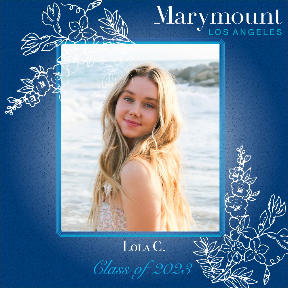 This Spotlight is shining on Lola C. '23! We are so proud of all of your incredible accomplishments and know your future will be a bold continuation of your path here at Marymount.