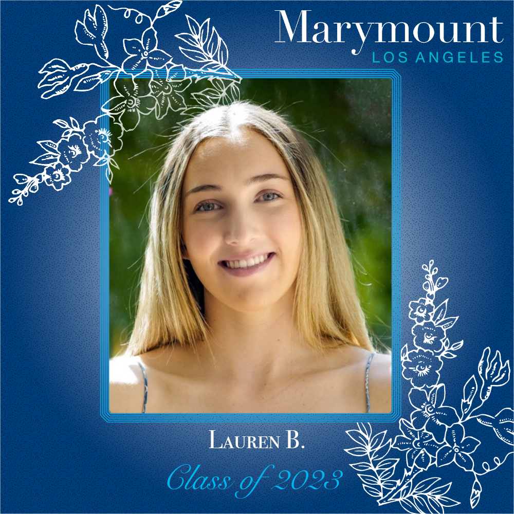 This spotlight is shining on Lauren B. '23! Congratulations on everything you've accomplished in your time at Marymount. We can't wait to see what you do next.