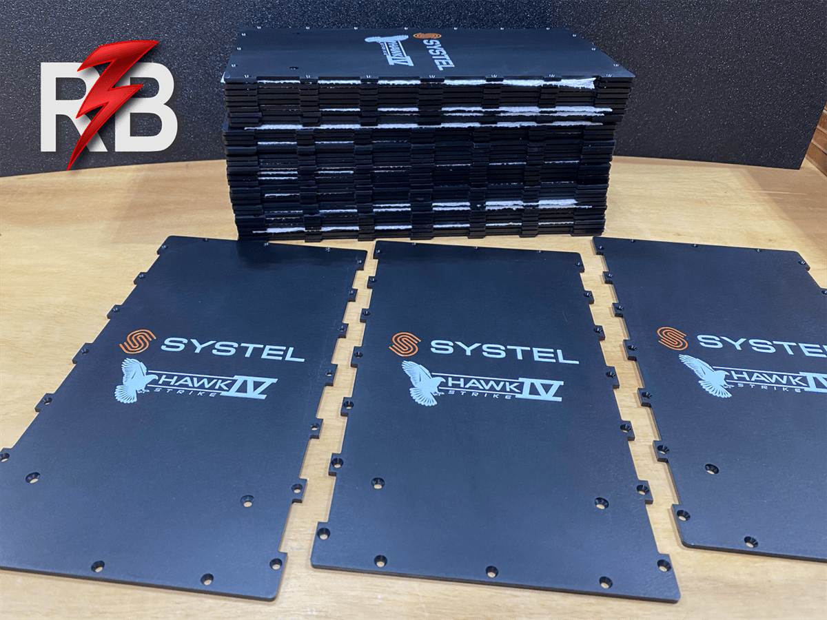 Services specializing in UV color printing and customization for control panel plates! redboltlaser.com