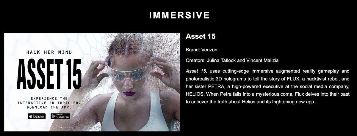 Thrilled to announce AR game ASSET15 with @amandlastenberg &amp; @MyhaLaHerrold, is an Official Selection at #TribecaXCompetition! Thanks to partners <a href="/Verizon/">Verizon</a>, <a href="/Novelab/">Novelab</a>, &amp; our team <a href="/30ninjas/">30 Ninjas</a> for making it happen! tribecafilm.com/festival/tribe…