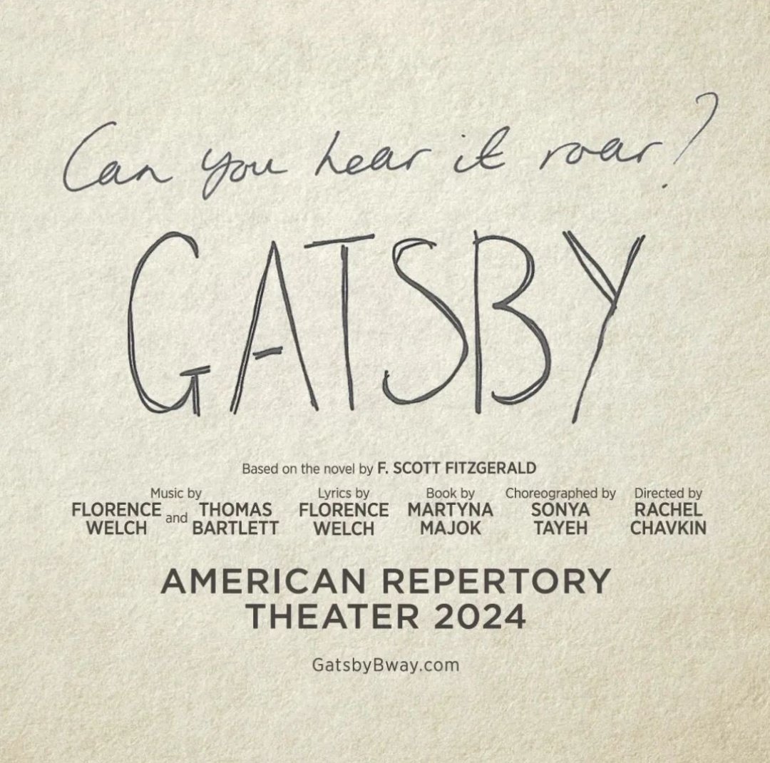The Gatsby musical with music by Florence Welch will play at the @americanrep theatre in Boston from May 25-July 21, 2024! 

Tickets are available now as part of 2023/24 packages to subscribers, public on-sale of individual tickets will begin on March 28 at 12pm EST.
