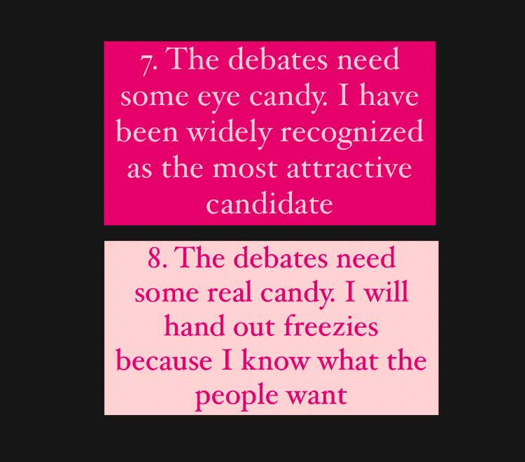 Why YOU should invite me to a #TorontoMayor debate (srsly stop excluding me ;-;) 

#Meir4Mayor #TOpoli #Toronto