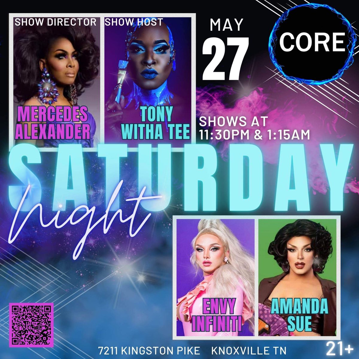 This Saturday Night at CORE! #Knoxvilletn #THEmercedesalexander #dragshow #dragisnotacrime