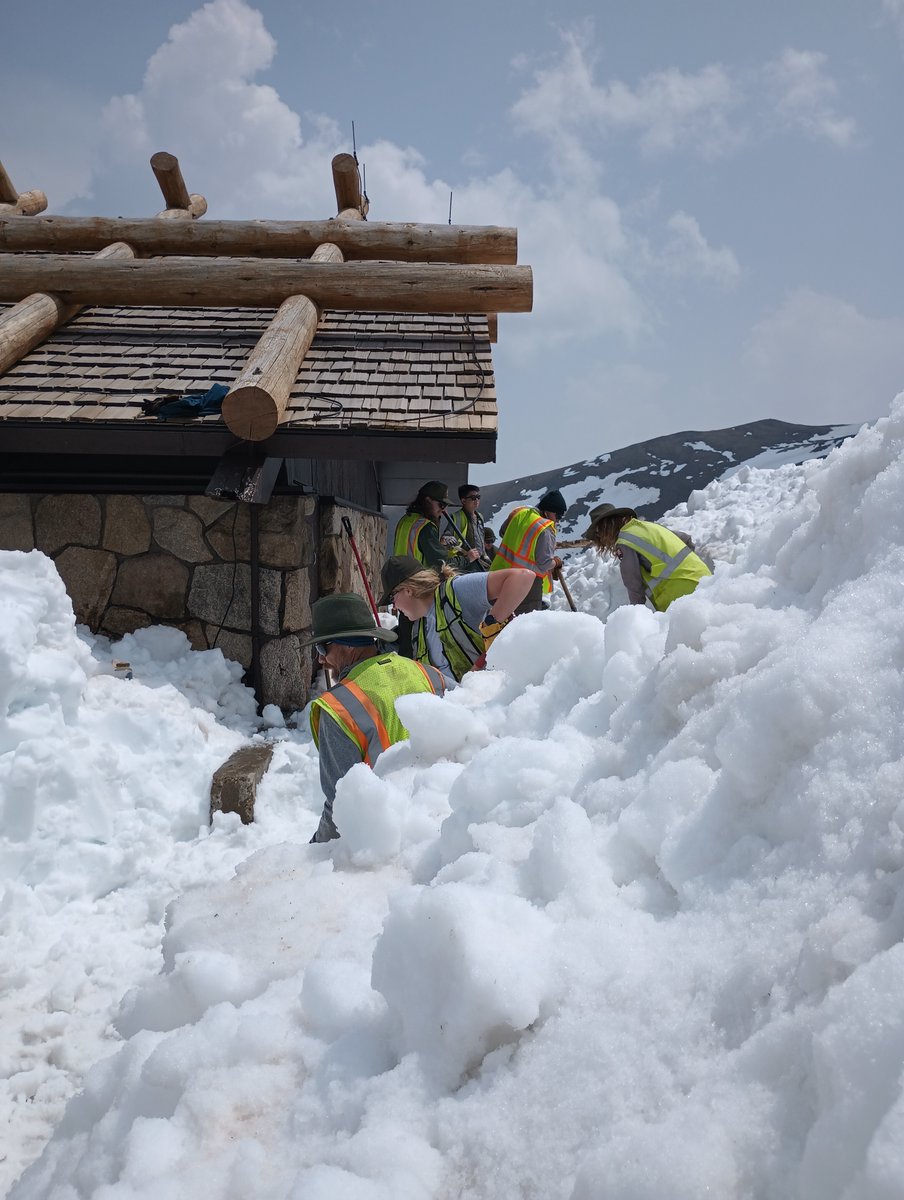 Weather permitting, Trail Ridge Rd opens as a through road in #RMNP at 6AM tomorrow, Fri May 26, for the season. Alpine Visitor Center will open Sat, May 27. Trail Ridge Store will have limited services this weekend. Call the RMNP Trail Ridge Rd recorded status line (970)586-1222