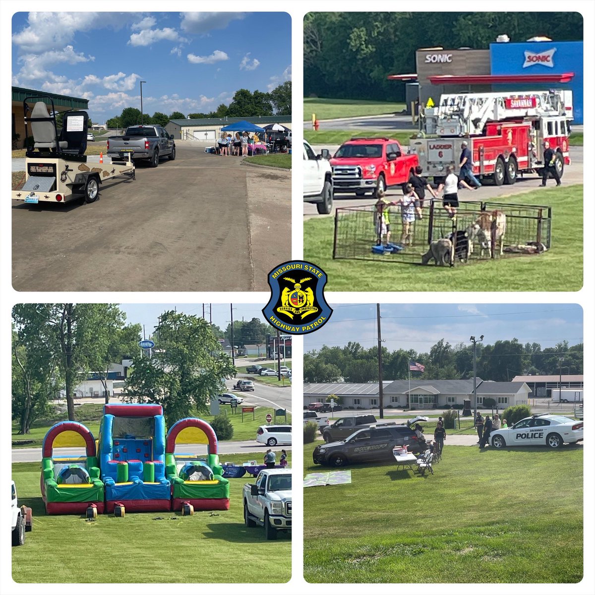 We are set up for the Block Party tonight at United Electric in Savannah. The event is organized by the Highway Coalition in Andrew County. We will be here until 7 pm. Stop by and learn about highway safety. Great timing with Memorial Day weekend coming up. #BuckleUpPhoneDown