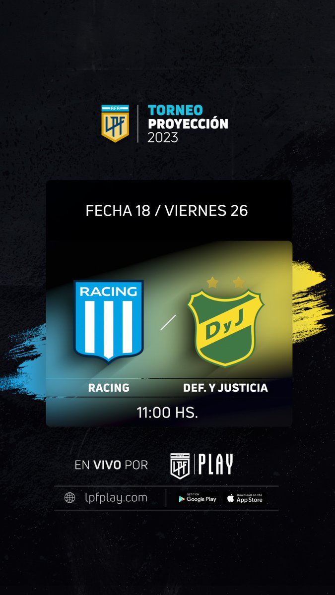 ClubDefensayJus's tweet photo. #TorneoProyección 

Fecha 18
Viernes 26/05
11 horas

@RacingClub - #DefensayJusticia

Si aún no lo hiciste, registrate y seguilo en vivo por https://t.co/qwS1J7EuXy

#ElOrgulloDeSerDefensa https://t.co/sjojpDeRek