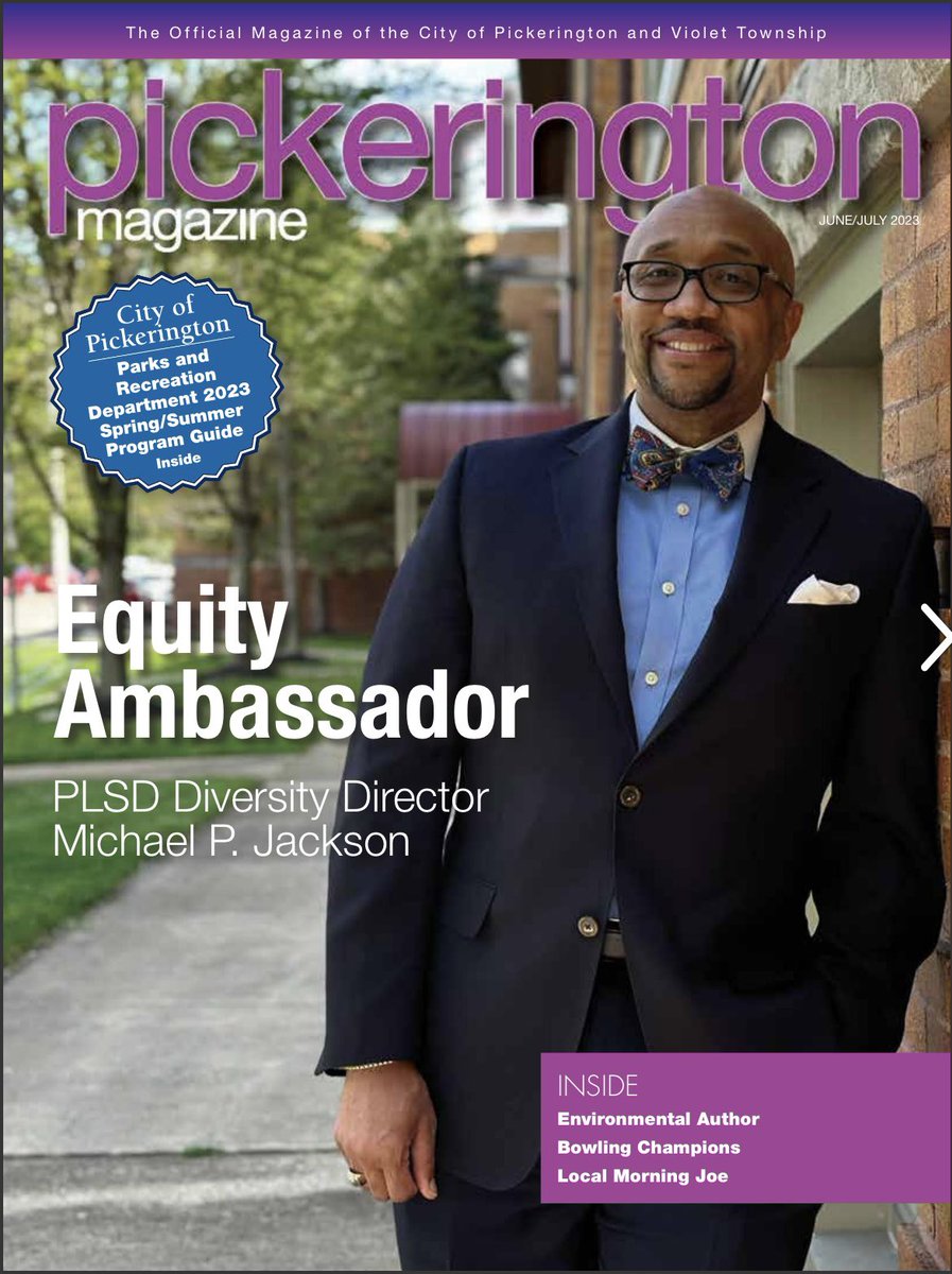 dr_mjacksonplsd's tweet photo. Such an exciting and humbling time of year! To have received the Diversity Champion award as a district and being humbled by making the cover of the Pickerington Magazine today. I’m feeling grateful. @PLSD @PlsdSupt @AlesiaGillison @lkellyplsd https://t.co/vtSrjXfRJ5